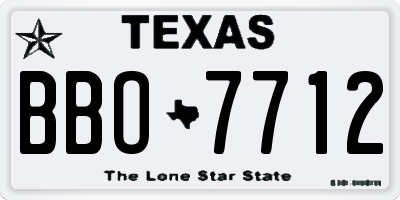 TX license plate BBO7712