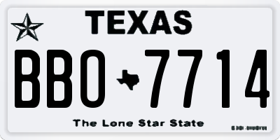 TX license plate BBO7714