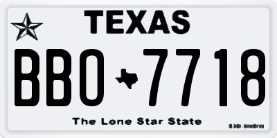 TX license plate BBO7718