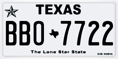 TX license plate BBO7722