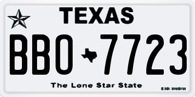 TX license plate BBO7723