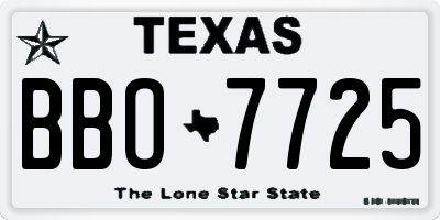 TX license plate BBO7725