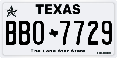 TX license plate BBO7729