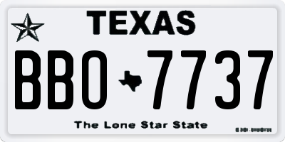 TX license plate BBO7737