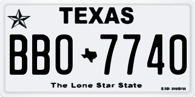 TX license plate BBO7740