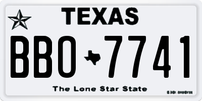 TX license plate BBO7741