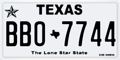 TX license plate BBO7744