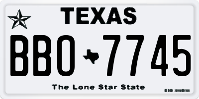 TX license plate BBO7745