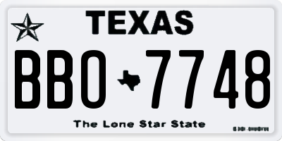 TX license plate BBO7748