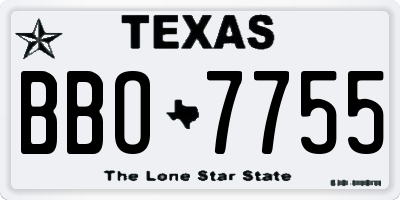 TX license plate BBO7755