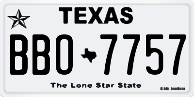 TX license plate BBO7757