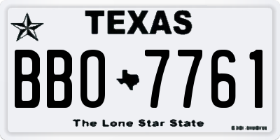 TX license plate BBO7761