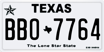 TX license plate BBO7764