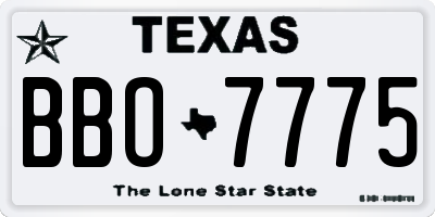 TX license plate BBO7775
