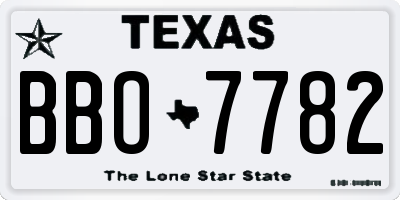 TX license plate BBO7782