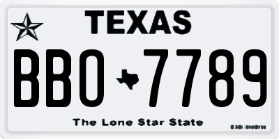 TX license plate BBO7789