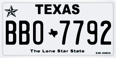 TX license plate BBO7792