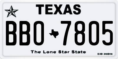 TX license plate BBO7805