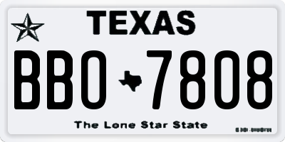 TX license plate BBO7808