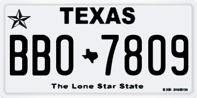 TX license plate BBO7809