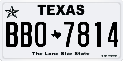 TX license plate BBO7814