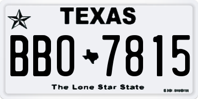 TX license plate BBO7815