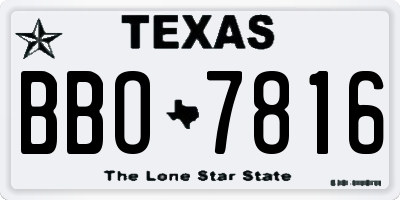 TX license plate BBO7816