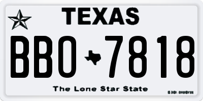 TX license plate BBO7818