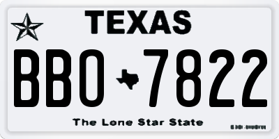 TX license plate BBO7822