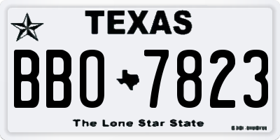 TX license plate BBO7823