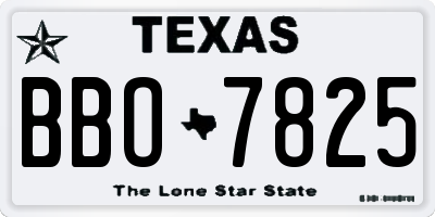 TX license plate BBO7825