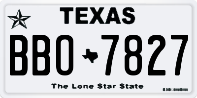 TX license plate BBO7827