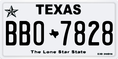TX license plate BBO7828