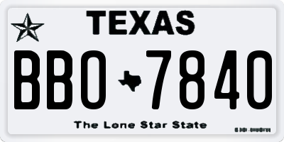 TX license plate BBO7840