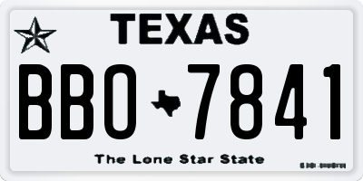 TX license plate BBO7841