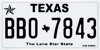 TX license plate BBO7843