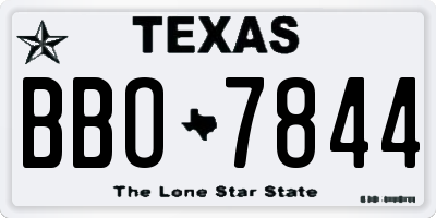 TX license plate BBO7844