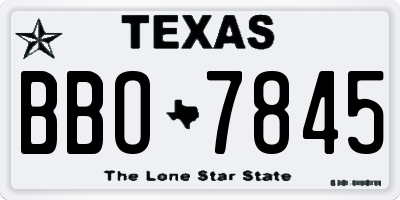 TX license plate BBO7845
