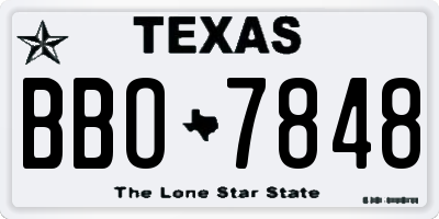 TX license plate BBO7848