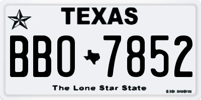 TX license plate BBO7852