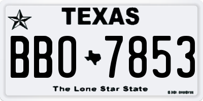 TX license plate BBO7853