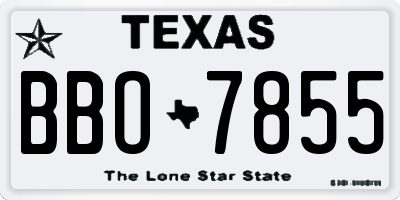 TX license plate BBO7855
