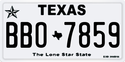 TX license plate BBO7859