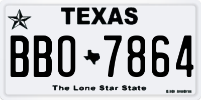 TX license plate BBO7864