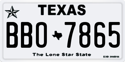 TX license plate BBO7865