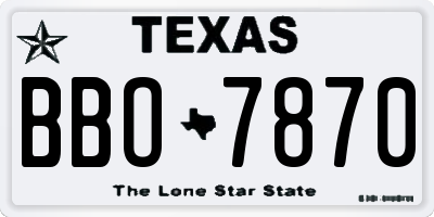 TX license plate BBO7870