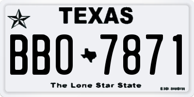 TX license plate BBO7871