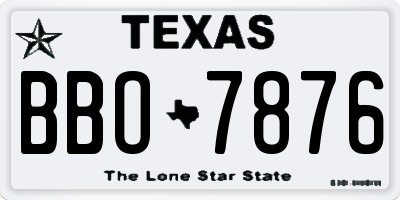 TX license plate BBO7876