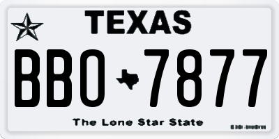 TX license plate BBO7877