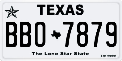 TX license plate BBO7879